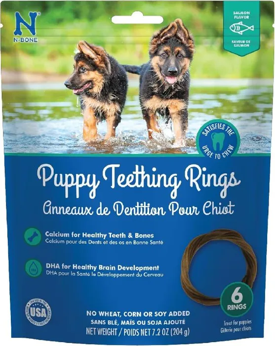 Nbone Puppy Teething Ring Salmon 6pk