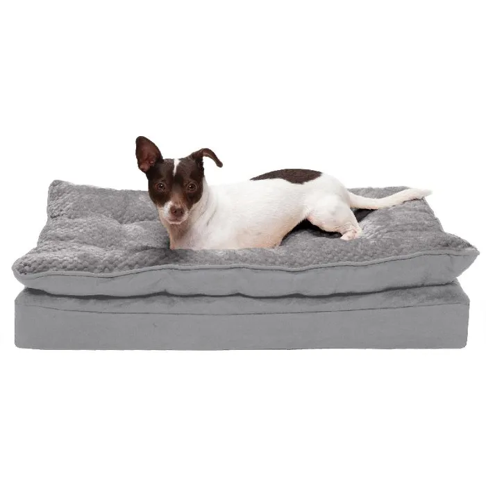 Furhaven Pillow Sherpa Side Titanium Med