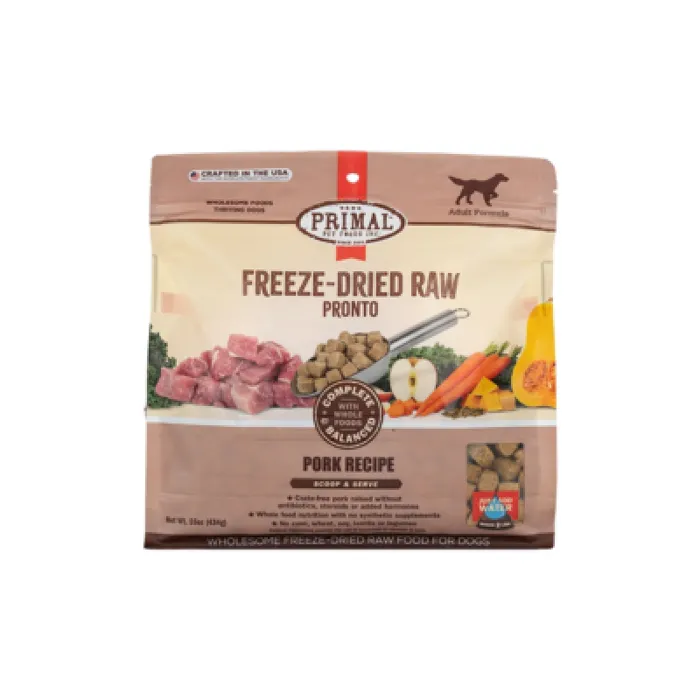 Primal Dog Pronto Raw Freeze Dried Pork 16oz